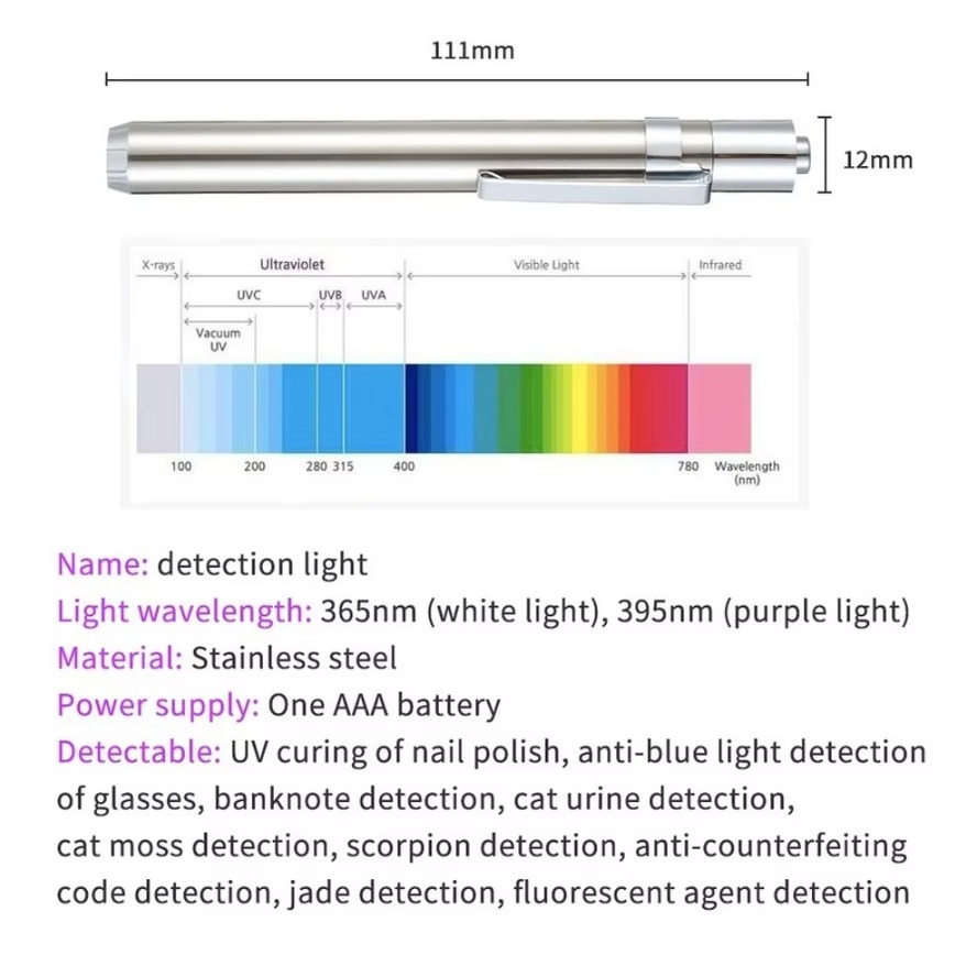หลอดไฟตรวจสอบ UV แบบมินิ LED 3 - Preserved Moss Sheet บทวิจารณ์และราคา